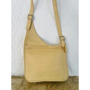 Very rare Coach ivory/butter Leather Hippie Slim asymmetrical shoulder bag #9404